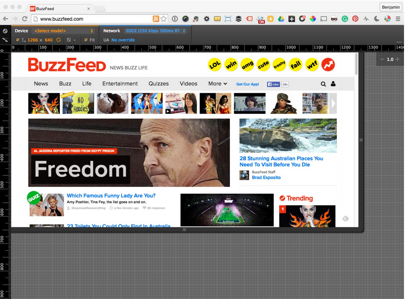 Here you can see ‘Device Mode’ in Google Chrome
